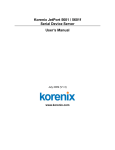 Korenix JetPort 5601 / 5601f Serial Device Server User's Manual