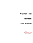 Cluster Tool IBD/IBE User Manual