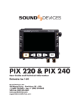 Sound Devices PIX 240 & PIX 220 - User Guide and