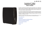 Touchstone TG862AS Telephony Gateway User's Guide