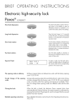 BRIEF OPERATING INSTRUCTIONS Electronic high-security