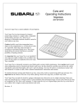 Care and Operating Instructions Impreza