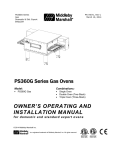 PS360G Series Gas Ovens OWNER'S OPERATING AND