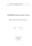 INTEGRAL Science Data Centre SPI Analysis User Manual