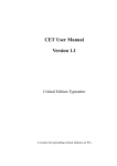 CET User Manual Version 1.1