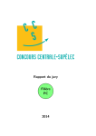 Rapport du jury Filière PC 2014 - Concours Centrale