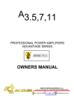 OWNERS MANUAL -> ADVANTAGE SERIES