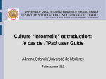 Culture “informelle” et traduction: le cas de l'iPad User Guide