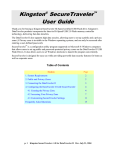 Kingston® SecureTraveler™ User Guide