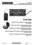 Shure PSM600 User Guide (French)