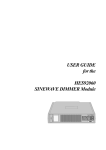 USER GUIDE for the HES92060 SINEWAVE DIMMER Module