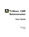 Trillium 120P Seismometer User Guide