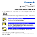 KX-P7305 / P7310 Operating Instructions - Support