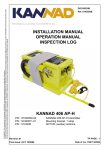 INSTALLATION MANUAL OPERATION MANUAL INSPECTION LOG