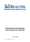Realtek HD Audio Manager User's Manual for Vista OS