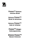Pioneer User Manual - Balances de Précision by TIMBER