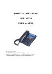 NOTICE D'UTILISATION HORIZON 50 USER MANUAL