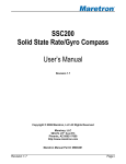 SSC200 Solid State Rate/Gyro Compass User's Manual