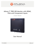 User Manual Atlona 7” PRO HD Monitor with HDMI, VGA and