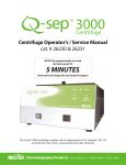 Q-sep&trade; 3000 Centrifuge Operator's/Service Manual