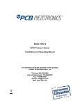 Model 109C12 ICP® Pressure Sensor Installation and Operating