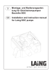 Installation and instruction manual for Laing