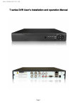 B series DVR User's installation and operation Manual