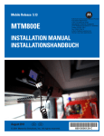 MTM800 Enhanced TETRA Mobile Terminal Installation Manual