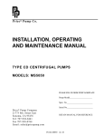 INSTALLATION, OPERATING AND MAINTENANCE MANUAL