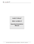Audia® & Nexia® RED-1 & RED-1F Operation/Installation Manual