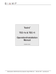 Tesira® TEC-1s & TEC-1i Operation/Installation Manual