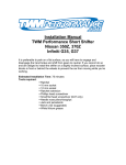 Installation Manual TWM Performance Short Shifter Nissan 350Z