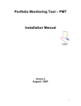 Portfolio Monitoring Tool – PMT Installation Manual