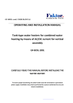 OPERATING AND INSTALLATION MANUAL Tank