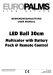 EUROPALMS LED Ball 30cm multicolor w/accu & RC user manual