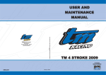 USER AND MAINTENANCE MANUAL USER AND MAINTENANCE