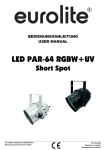 EUROLITE LED PAR-64 RGBW+UV short User Manual