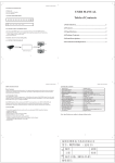 USER MANUAL Table of Contents