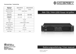 PA4-750 / PA4-1200 Power Amplifier Bedienungsanleitung / User