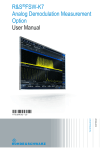 R&S FSW-K7 Analog Demodulation User Manual