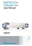 R&S ZN-Z154 Calibration Unit - User Manual
