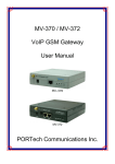 MV-370 / MV-372 VoIP GSM Gateway User Manual PORTech