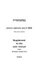Supplement to the user manual