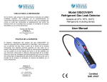 Model DISCOVERY Refrigerant Gas Leak Detector User Manual