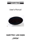 User's Manual VARYTEC LED SIGN &bdquo;OPEN&ldquo;