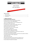 User's manual LED Tube Remote