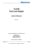 TLA100 Tank Level Adapter User's Manual