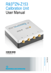 R&S ZN-Z153 Calibration Unit User Manual