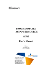PROGRAMMABLE AC POWER SOURCE 61705 User's Manual