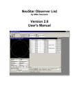 NexStar Observer List Version 2.6 User's Manual